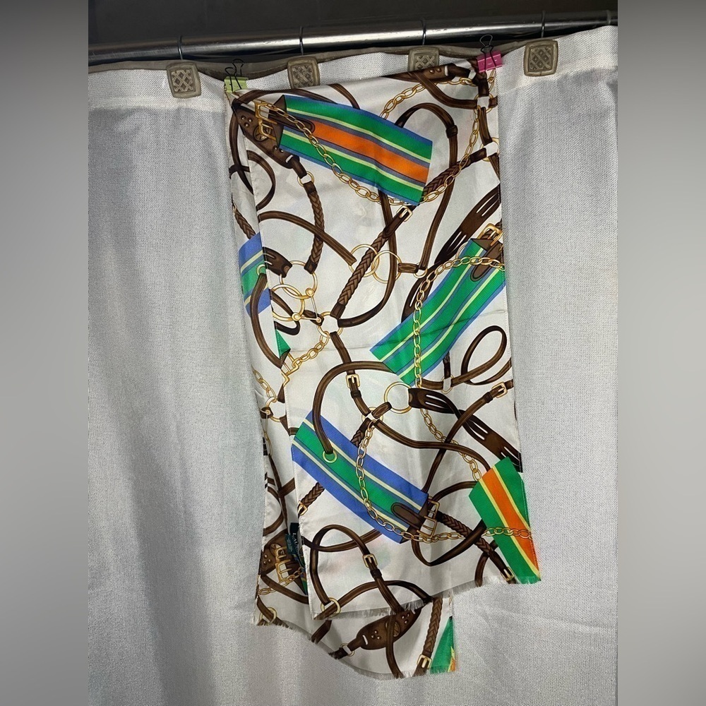 Ralph Lauren Foulard Silk Gold Double Horse Bridal​​​​​​​​​​​​ - Picture 6 of 10